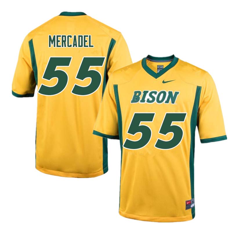 Men #55 Aaron Mercadel North Dakota State Bison College Football Jerseys Sale-Yellow - Click Image to Close